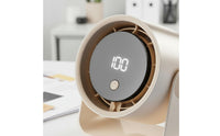 Quiet Operation Digital Display Mini Fan Adjustable Speed Digital Display Fan Powerful Airflow 7-Blade Design for Students