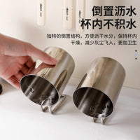 304 Stainless Steel Rinsing Cup with Handle, Cylindrical, 200g, Solid Color