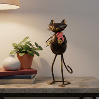 2 Pieces Jazz Feline Figurine Creative Home Decor Decorative for Desk