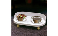 Stainless Steel Cat Bowls with Stand Neck Protection Raised Pet Bowl Station