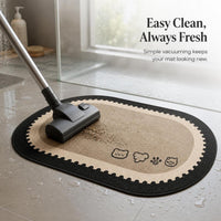 Linen Weave Non-Slip Absorbent Bathroom Mat for Toilet and Washroom