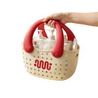 Handheld Shower Basket with Drainage Holes for Dormitory Use