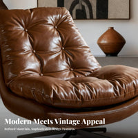 Upholstered Rotate Chair Minimalist Design Tufted Rotate Armchair Retro Design Deeply Padding Ed for Adults, Living Room