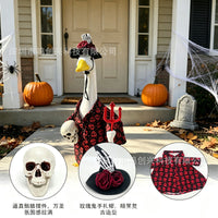 23-Inch Porch Goose Costume with Skull Design for Outdoor Lawn and Yard Decor