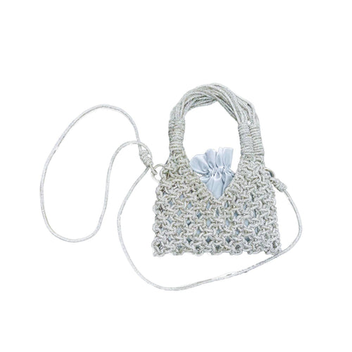 Beaded Handbag with Drawstring Pouch Compact Purse Small for Weddings