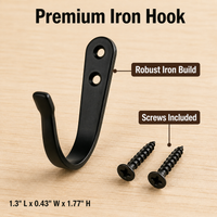 10 Pack Black Metal Hooks, Screw Mount Towel Hook for Bathroom Laundry, Organising Hooks for Coats Bags, New Chinese Design Wall Hooks