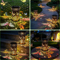 Solar Moth Lantern Metal Moth Solar Lantern Weather-Resistant