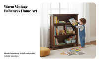 genuine Wood Construction Floor-Standing Book Cabinet USA-inspired and aesthetic bookcase unobstructedShelf Design Storage Furniture complimentarystanding for Children, Students, homeowners, kid's Room, Bedroom, Home Office