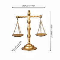 Metal Balance Statue Antique Charm Desktop Sculpture for Office