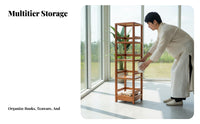 Chinese design Design Multi-Tier Narrow Stand Floor-Standing Display Shelf Sturdy Construction Freestanding Rack Easy to Clean for Tea aficionados, Collectors, Living Room, Small Spaces, Corners, Entryway