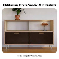 Multi-Tier swing-up door Cabinet Large Capacity Tiered swing-up door table Raised Base