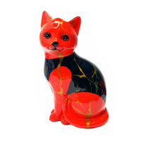 Resin Cat Figurine Hand-Painted Cat Figurine Tabletop for Shelf Display