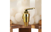 Glass Beverage Dispenser with Spigot Transparent Design Cold Drink Jar with Wooden Stand Serving Ware Easy to Clean for Caterers