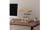 Display Stand Space Saving Wood Acrylic Shelf Dustproof for Collector Room