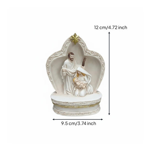 Church Arch Nativity Cream-White Holiday Decor Gold Accents