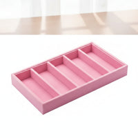 Glasses Storage Tray with 5 Compartments Velvet-Covered Sunglasses Organizer Tray Divided Sunglasses Display Organizer for Collectors, Drawer, Vanity
