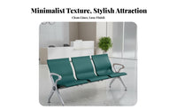 Thickened Seat Hospital Waiting Room Bench Sturdy Steel Frame PU Leather Waiting Bench Heavy Duty Airport Gang Chair Long-Lasting for Patients, Visitors, Travelers, Bus Station, Bank, Salon