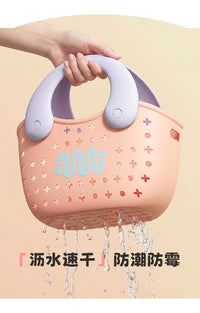 Dopamine Laundry Basket with Handle for Dormitory and Bathroom Storage