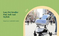 Ultra-Soft Pet Stroller Pad, Removable, Foldable, Lace