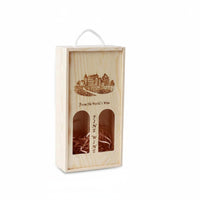 2 Pieces Wine Storage Container Solid Wood Display Box Dual Bottle Feature Reusable Design Portable Handle Suitable for Gift Occasions Wine Lovers Home Storage
