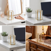 Compact Desktop Storage Holder with Metal Frame Elegant Makeup Brush Holder Space Saving Makeup Brush Organizer Modern for Dressing Table