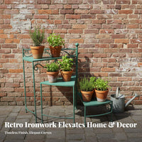 Multi-Tier Plant Stand Vintage Design 3-Tier Corner Rack Weather-Resistant