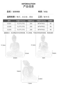 Transparent Resin Buddha Figurine for Home Decor
