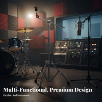 360 Degree Tilter Convertible Cymbal Stand Non-Slip Rubber Feet Swivel Cymbal Stand Collapsible Design for Stage Performance