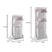 Multi-Tier Laundry Hamper Long-Lasting Bathroom Storage Breathable