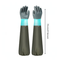 Textured Palm Waterproof Work Gloves Sturdy Work Gloves with Gauntlet Cuff Comfortable Flexible for Car Washing