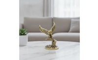 Detailed Craftsmanship Brass Owl Figurine Creative Design Vintage Brass Owl Long-Lasting Antique Metal Bird Ornament Tarnish Resistant for Collectors, Desktop, Study Room, Office, Bookshelf