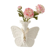 Butterfly Vase Lightweight Vase with Pearl Necklace Aesthetic for Entryway