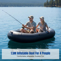 Inflatable Boat, Sturdy PVC Kayak, Raft for Fishing, Water Activities, Random Model