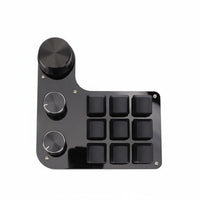 9 Key Keypad with 3 Knobs Hot-Swappable Buttons Customizable Shortcut Keyboard Plug and Play Mini Gaming Keypad for Enthusiasts