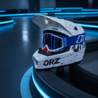 Off-Highway Dirt Bike Helmet with Goggles Graphic Full-Face Helmet with Visor Comfortable Sturdy for Riders, Motocross, Downhill Riding, Karting
