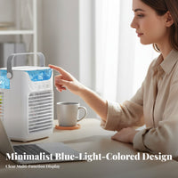 Portable Desktop Misting Fan 3 Speeds Mini Air Cooler Fast Cooling for Bedroom, Dorm Room, Camping