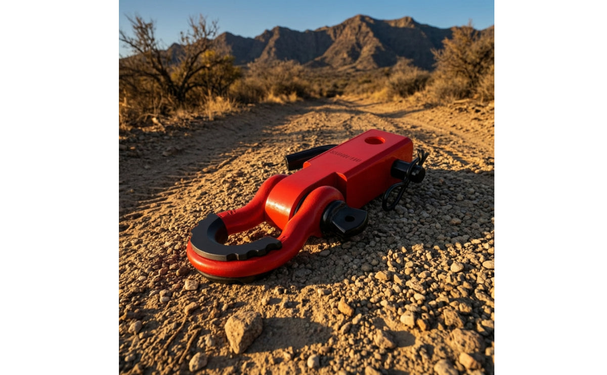 Tow Hitch Arm with Shackle Heavy-Duty Hitch Tow Connection with Shackle Unpaved for Drivers, Towing, Recovery, Trail