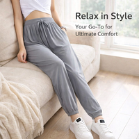 Gym Joggers for Women UK with Ice Silk Material for Running, Lightweight Ladies Trousers with Drawstring Waist, in Thin