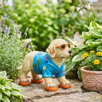 Dog Statue with Butterfly Light Sturdy for Lawn, Gardeners