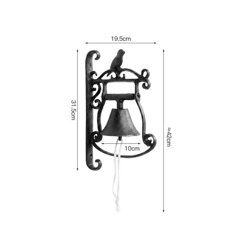 Bird Design Door Ringer Retro Design Rustic Welcome Bell Crafted Look