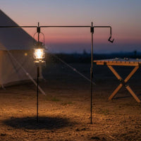 With Hook Camping Lantern Stand Easy to Assemble Portable Camping Light Stand Foldable Detachable Camp Hanger Lightweight for Hiking