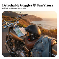 Long-Lasting ABS Shell 3/4 Motorcycle Helmet Quick Release Buckle 3/4 Uncovered Face Motorcycle Helmet Removable Lining Riding Gear Breathable Interior for Men, Women, Motorcyclists, Cruising, Commuting