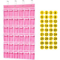 36-Grid PVC Shoe Storage Hanging Organizer with Hooks