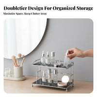 Rotating Makeup Tower Space-Saving Cosmetic Organizer Large Capacity for Bedroom