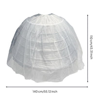 Bridal Dress Slip Adjustable Six-Hoop Crinoline White for Stage, Brides, Dancers