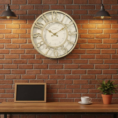 Skeleton Wall Clock Non-Ticking Wall Clock with Arabic Numerals Easy to watch for Living Room, Office