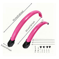 Sturdy Bike Mudguard Set with Hardware Glossy Full-Coverage Bike Fenders Lightweight Full Coverage Mudguard Set Stable for City Riding