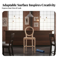 Unfinished Oval Rear Stool Frame Timeless Bar Design Furniture With Rearrest Counter Chair for Homeowners, Adults, Restaurant, Coffee Shop