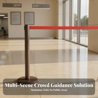 Retractable Belt Stanchion Weighted Base Stainless Steel Queue Post Sturdy Construction Stainless Steel Stanchion Post for Airports, Lobbies, Theaters
