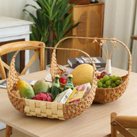 Woven Picnic Fruit Basket with Handle